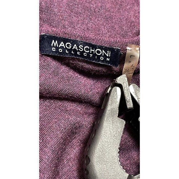 Magachoni Purple Modal  Wool Open Draped Cardigan Sweater Size Large - Picture 6 of 8